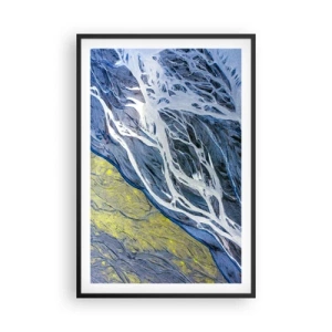 Plagát v čiernom ráme - Jaskynné maľby prírody - 61x91 cm