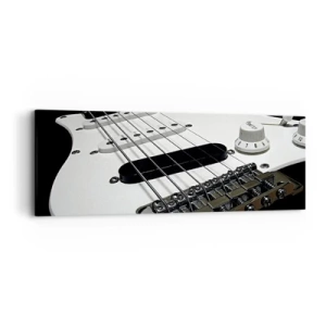 Obraz na plátne - Zvuk skrytý v bielej - 90x30 cm