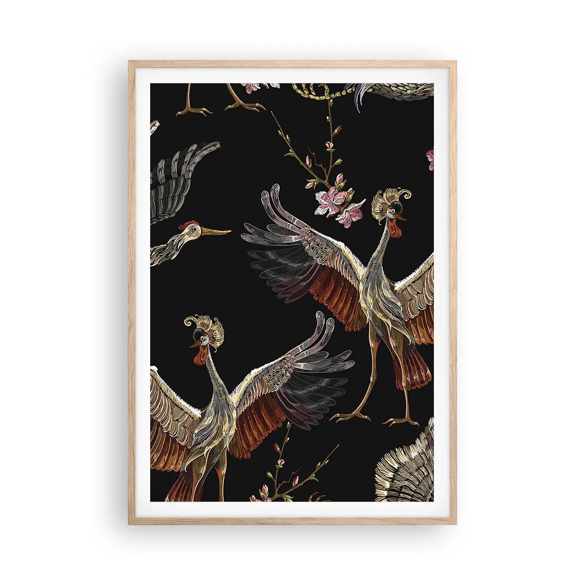 Plagát v ráme zo svetlého duba - Rozprávkový vták - 70x100 cm