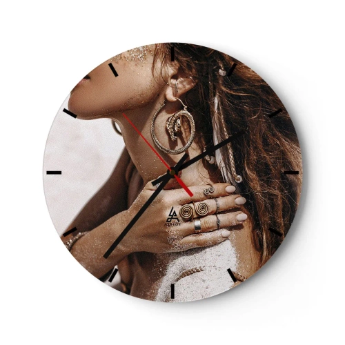 Nástenné hodiny - Kráľovná divokej pláže - 40x40 cm