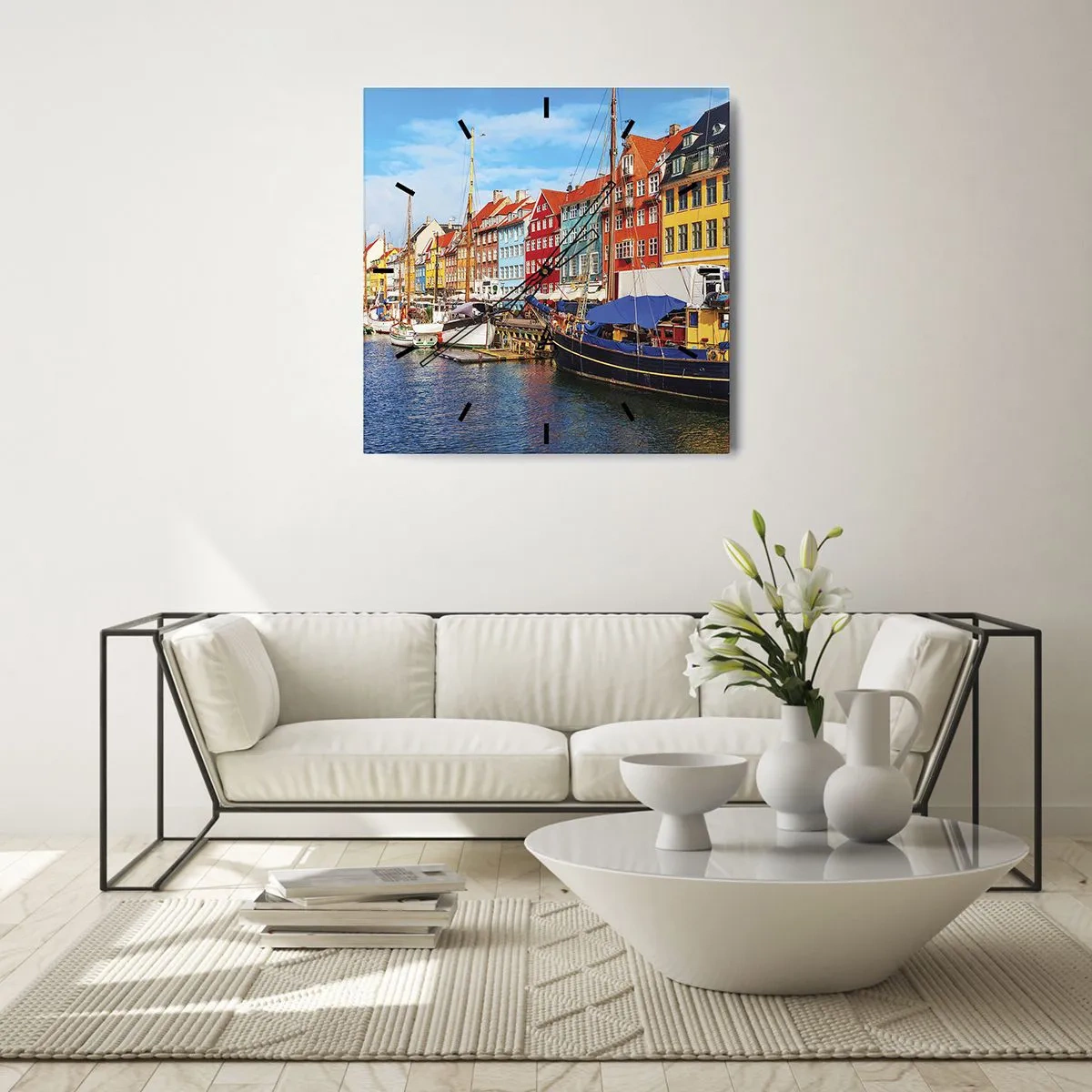 Nástenné hodiny - Radostné nábrežie - 40x40 cm