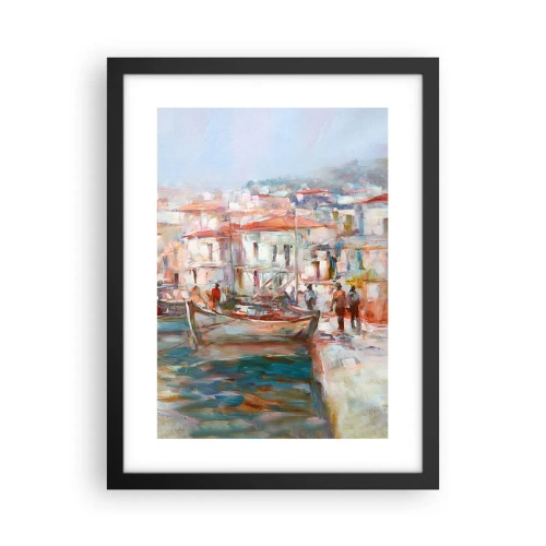 Plagát v čiernom ráme - Pastelová dovolenka - 30x40 cm
