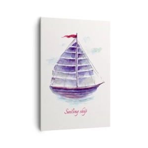 Obraz na plátne - Napnuté plachty a pokojná voda - 70x100 cm