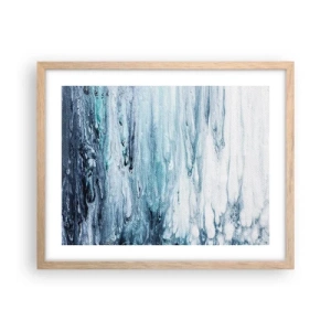 Plagát v ráme zo svetlého duba - Modré cencúle - 50x40 cm