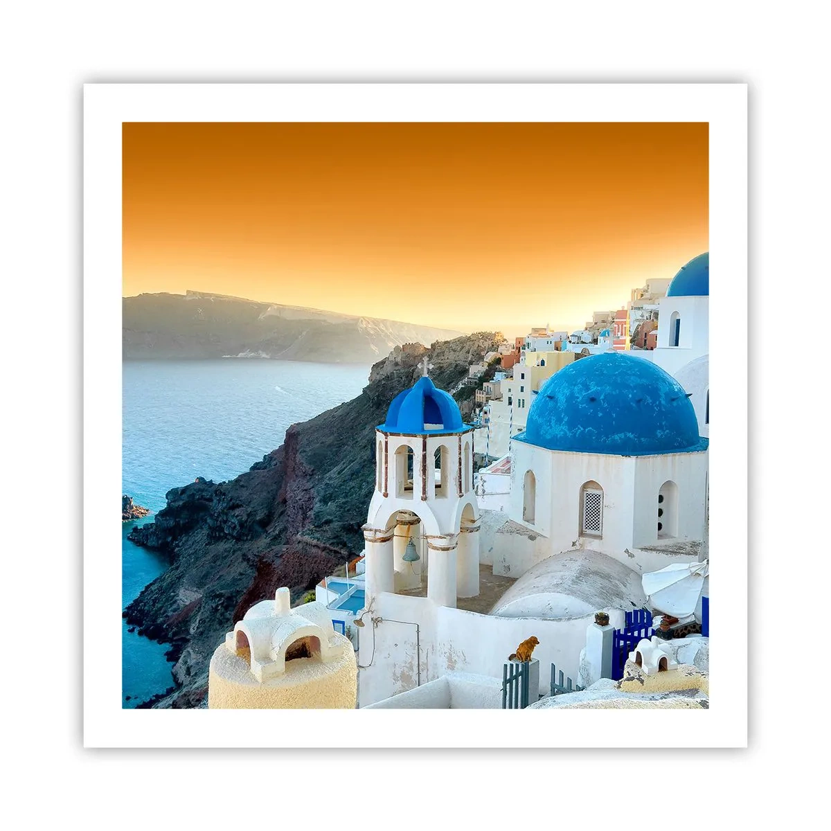 Plagát - Santorini - v náruči skál - 60x60 cm