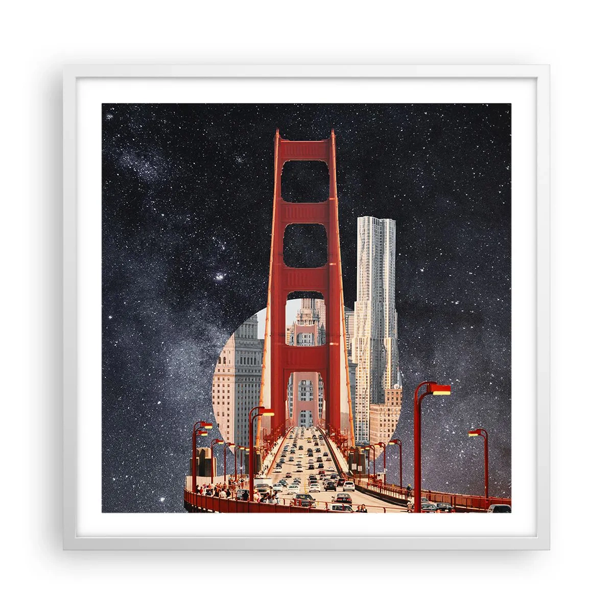 Plagát v bielom ráme - Vždy v centre - 60x60 cm