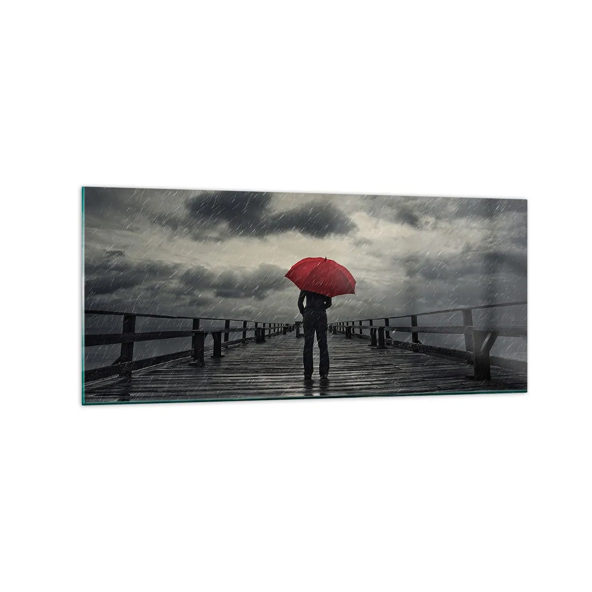 Obraz na skle - Nevadí, že prší - 120x50 cm