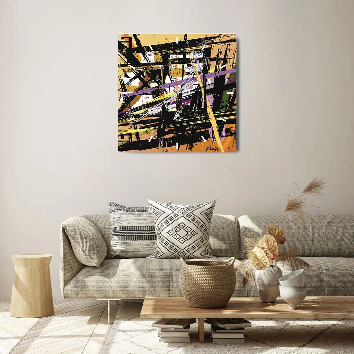 Nástenné hodiny - Ostrý rez - 40x40 cm