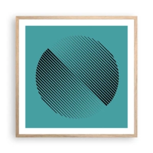 Plagát v ráme zo svetlého duba - Kruh – geometrická variácia - 60x60 cm