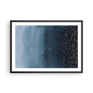 Plagát v čiernom ráme - Kompozícia – modrej fázy - 70x50 cm