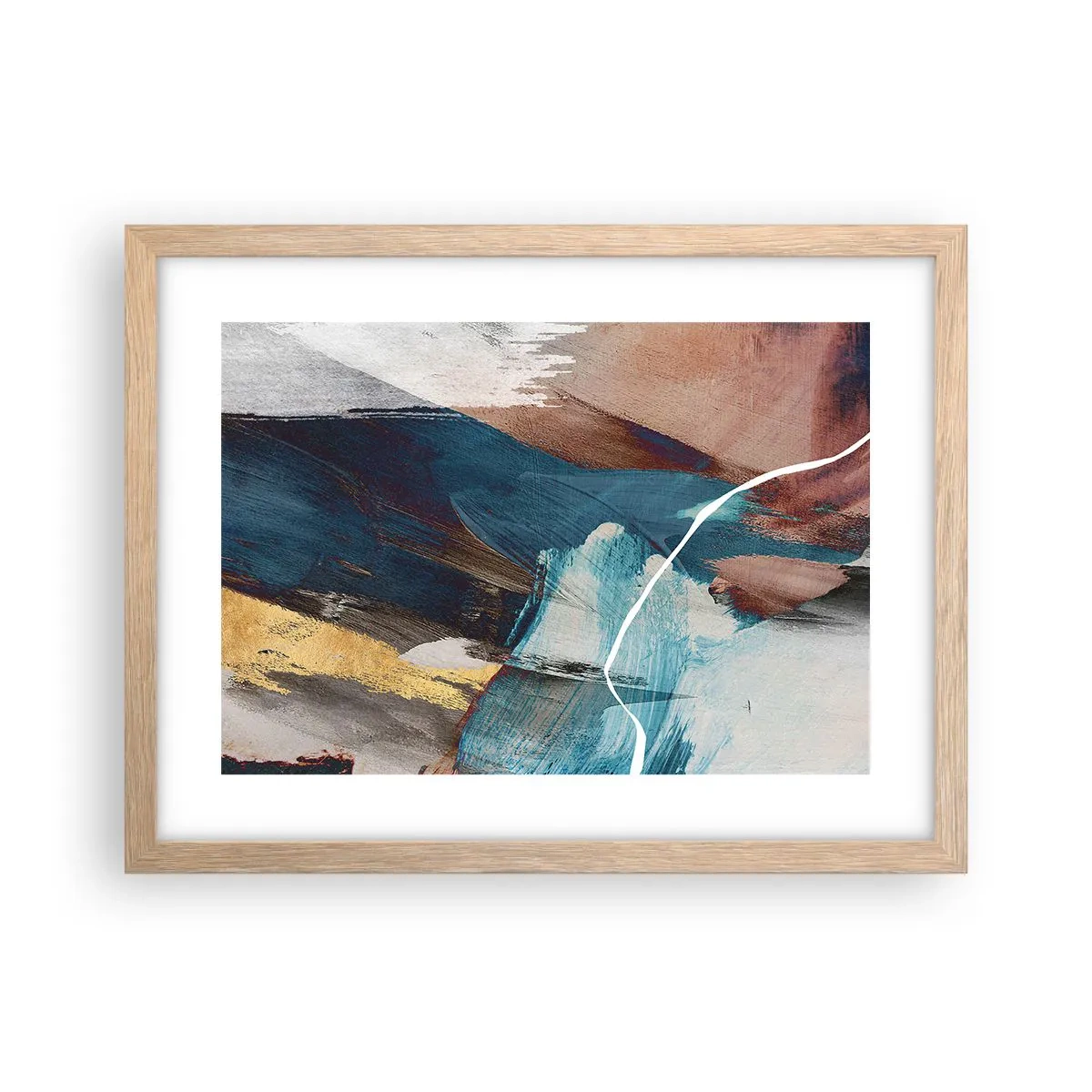 Plagát v ráme zo svetlého duba - Na plno a s energiou - 40x30 cm