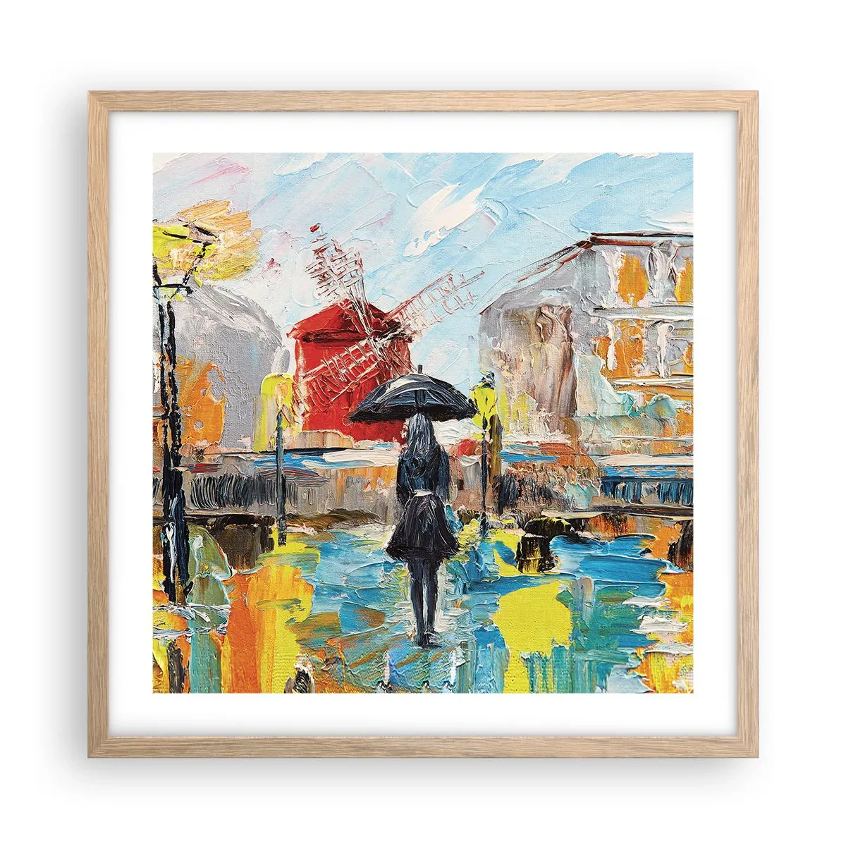 Plagát v ráme zo svetlého duba - Parížske legendy - 50x50 cm