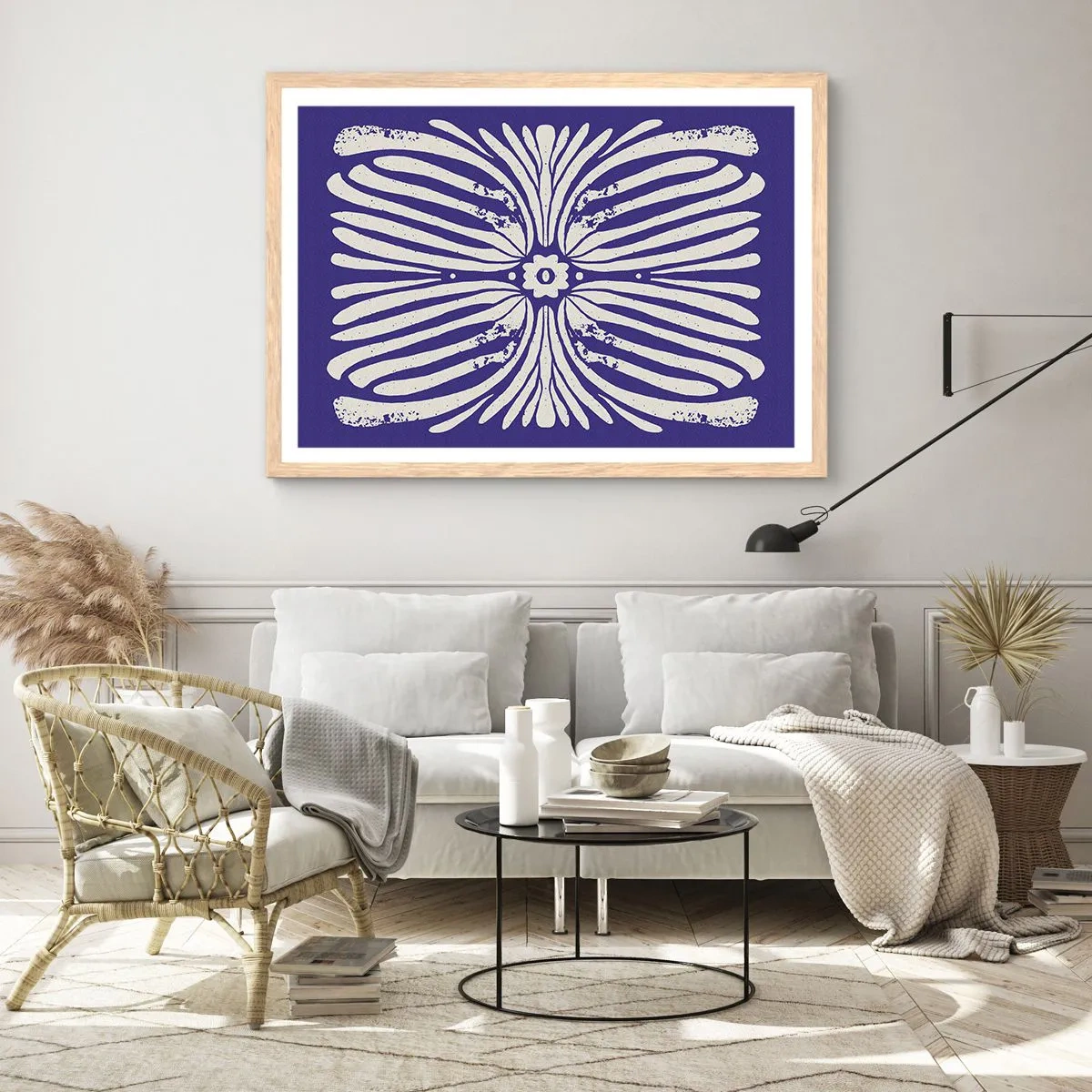 Plagát v ráme zo svetlého duba - Etnické inšpirácie - 70x50 cm