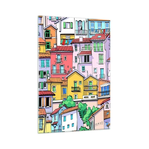 Obraz na skle - Veselé mesto - 70x100 cm