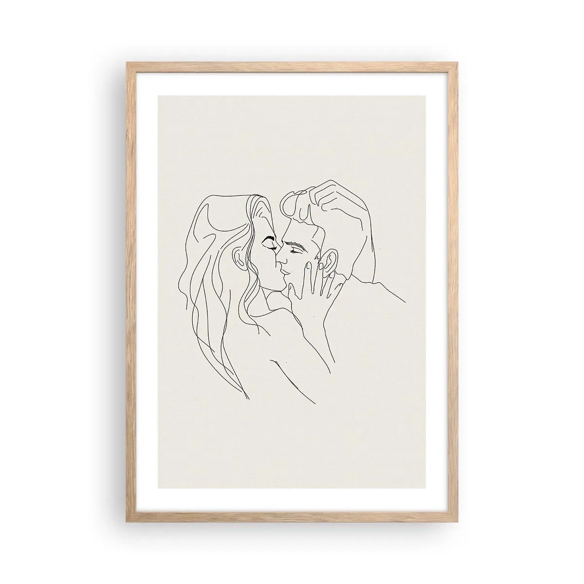 Plagát v ráme zo svetlého duba - Zamotaní citom - 50x70 cm