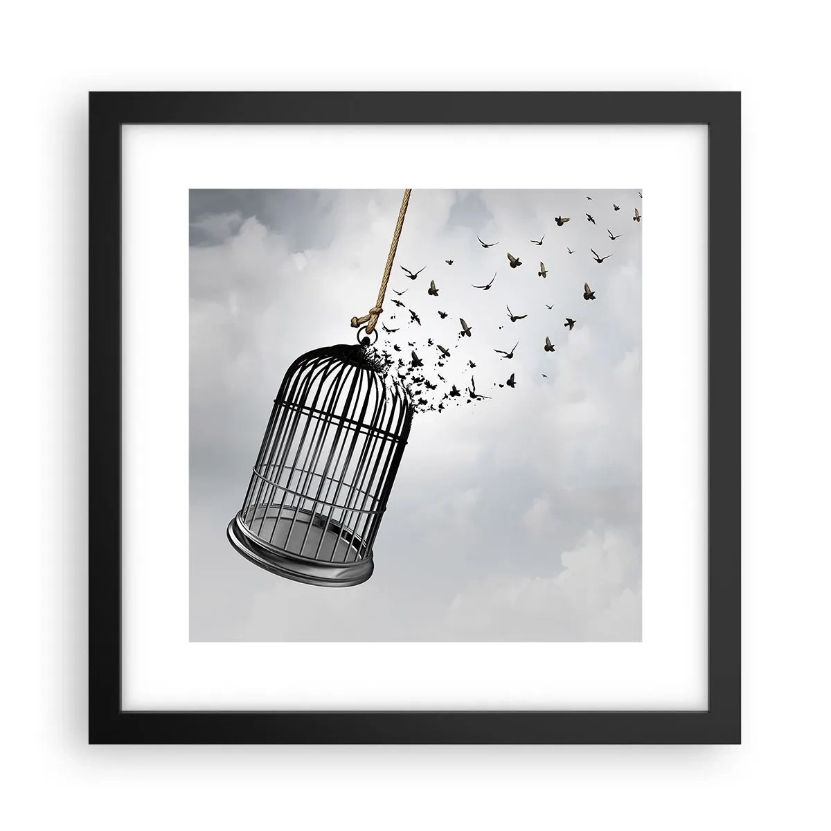 Plagát v čiernom ráme - Viera… nádej… sloboda! - 30x30 cm