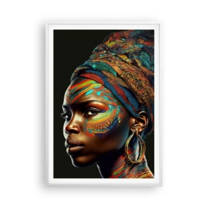 Plagát v bielom ráme - Africká kráľovná - 70x100 cm