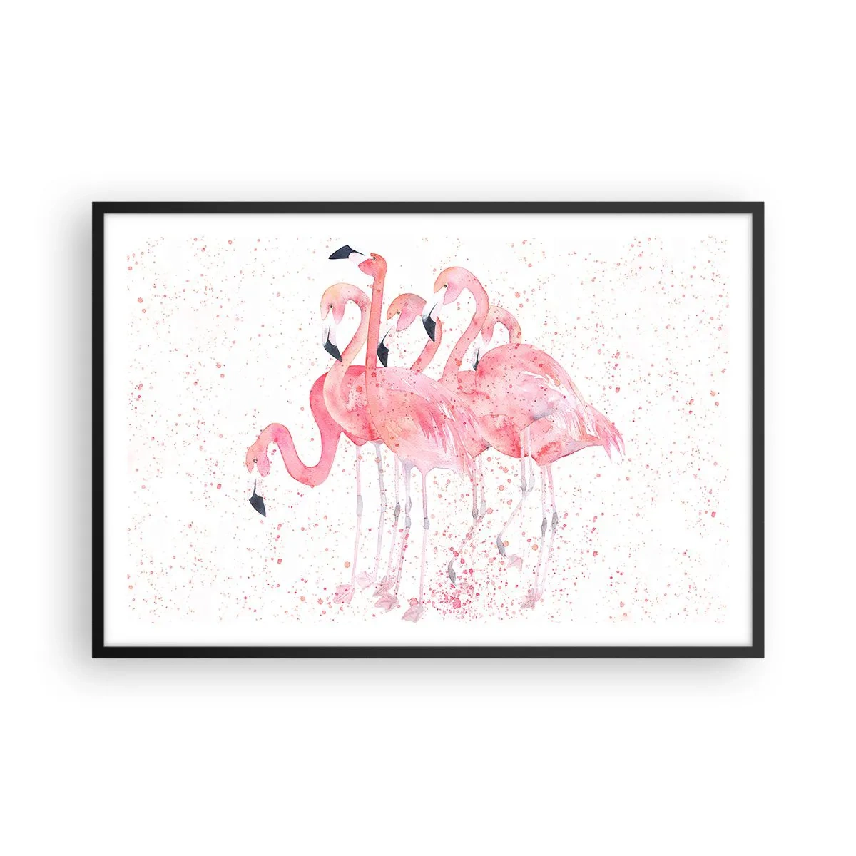 Plagát v čiernom ráme - Ružový ansámbl - 91x61 cm