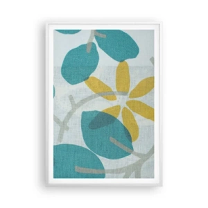 Plagát v bielom ráme - Medzi azúrovými listami - 70x100 cm