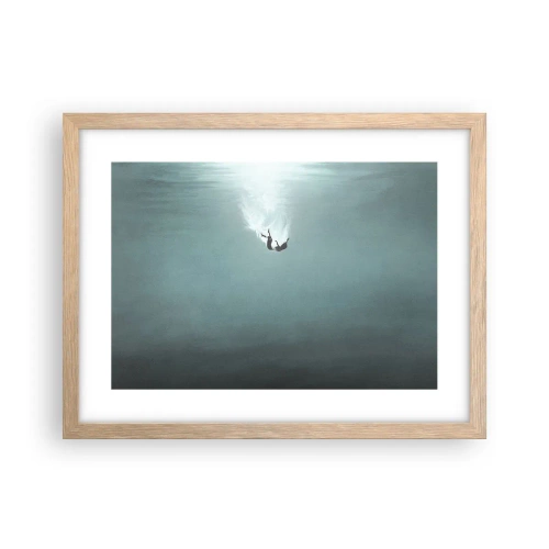 Plagát v ráme zo svetlého duba - V objatí oceánu - 40x30 cm