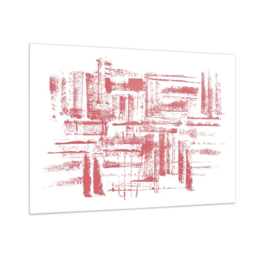 Obraz na skle - Červené mesto - 100x70 cm
