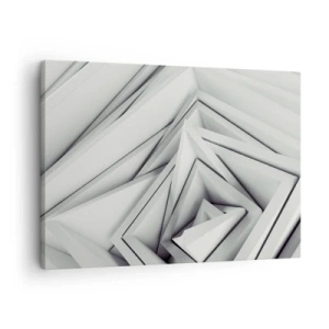 Obraz na plátne - Abstraktná kompozícia geometrických tvarov v odtieňoch sivej. - 70x50cm - Symfónia ostrých uhlov - Moderná nástenná dekorácia do obývacej izby a spálne ARTTOR