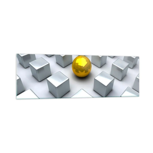 Obraz na skle - Prečo ja? Geometrická kompozícia - 160x50 cm