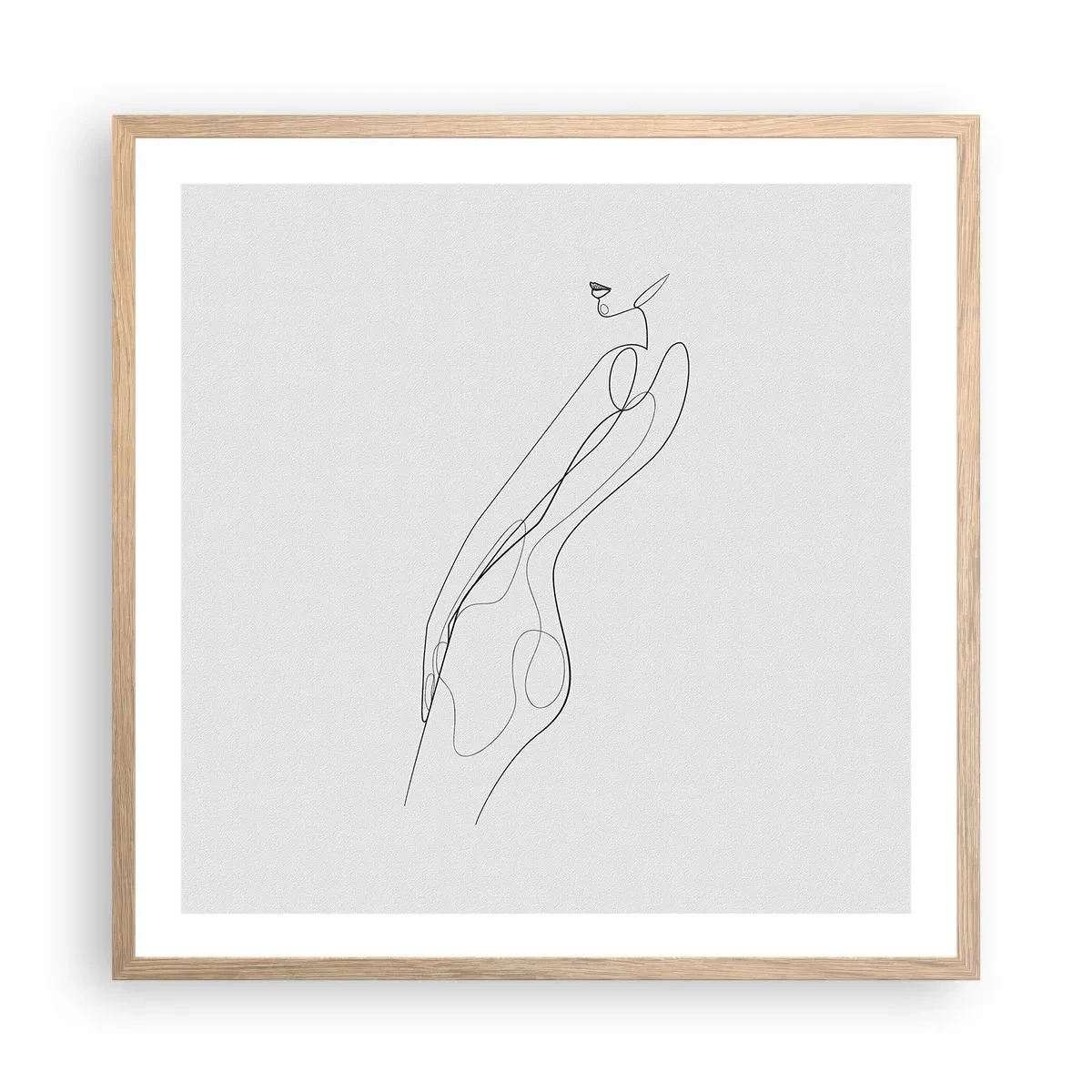 Plagát v ráme zo svetlého duba - Iba sľub - 60x60 cm