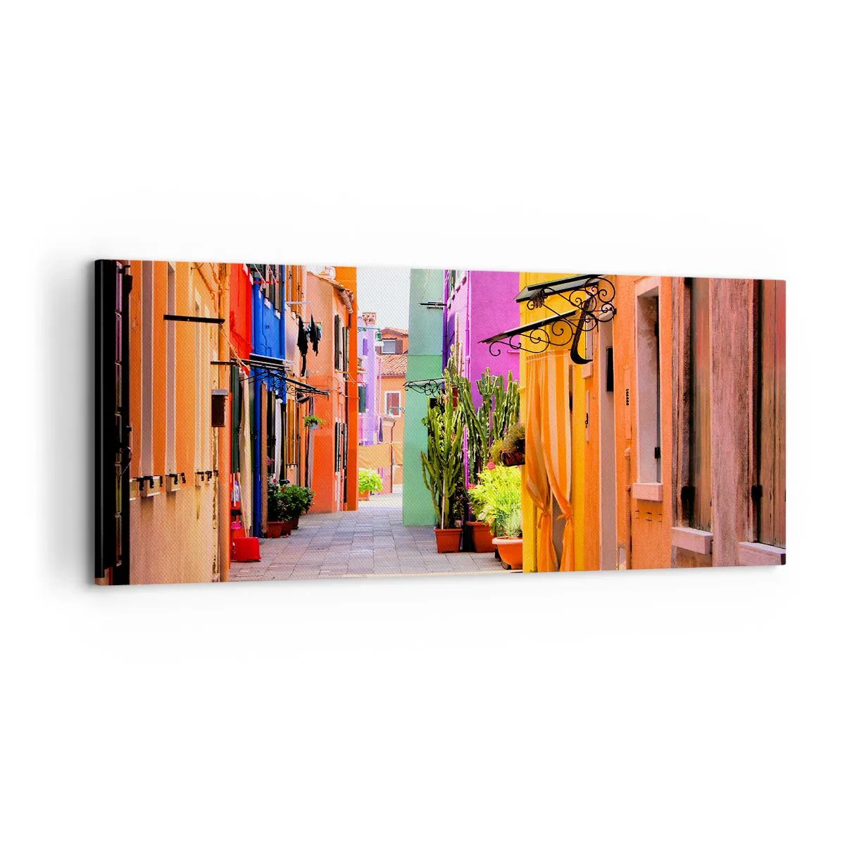 Obraz na plátne - Dúhová ulička - 100x40 cm