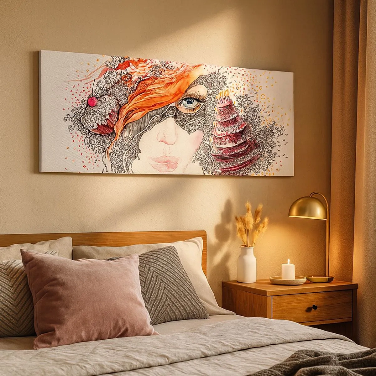 Obraz na plátne - S ňou je každý deň sviatok - 100x40 cm