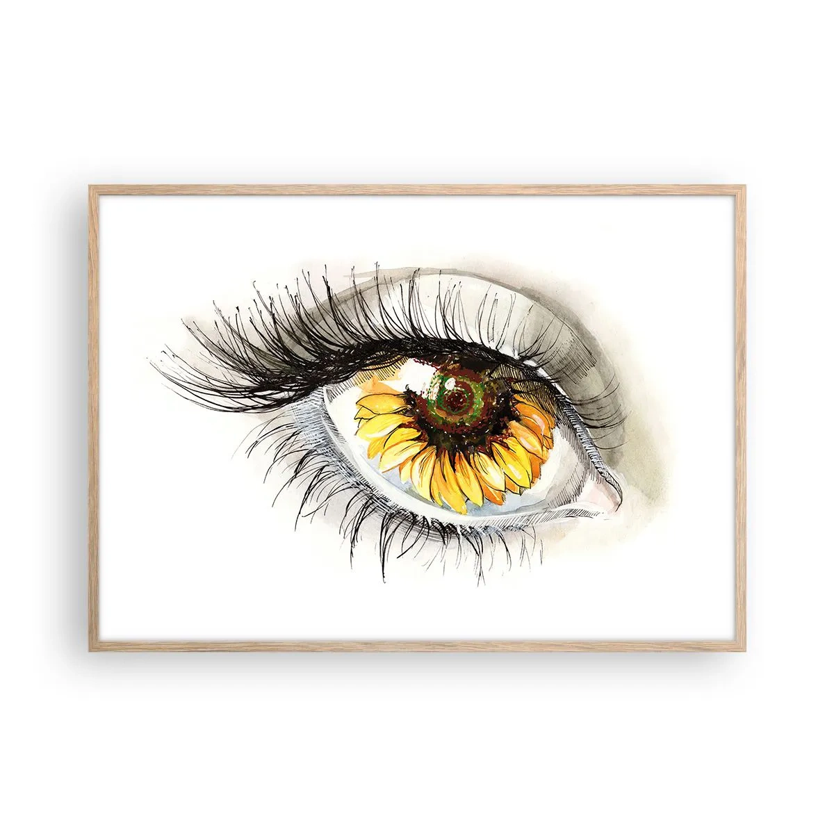 Plagát v ráme zo svetlého duba - Pohľad žeravý ako leto - 100x70 cm