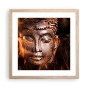 Plagát v ráme zo svetlého duba - Existuje iba tu a teraz - 40x40 cm