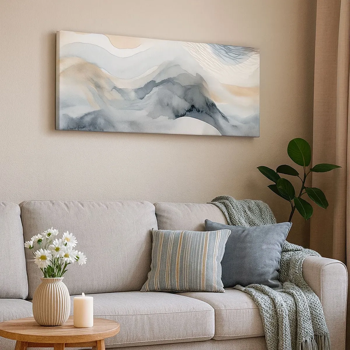 Obraz na plátne - Abstrakcia snehu a hmly - 100x40 cm