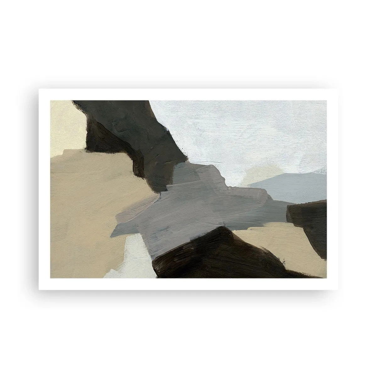 Plagát - Abstrakcia: križovatka šedej - 91x61 cm