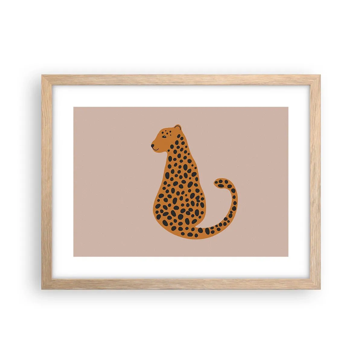 Plagát v ráme zo svetlého duba - Leopardný vzor je v móde - 40x30 cm