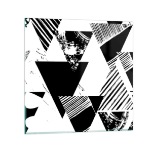 Obraz na skle - Dážď trojuholníkov - 30x30 cm