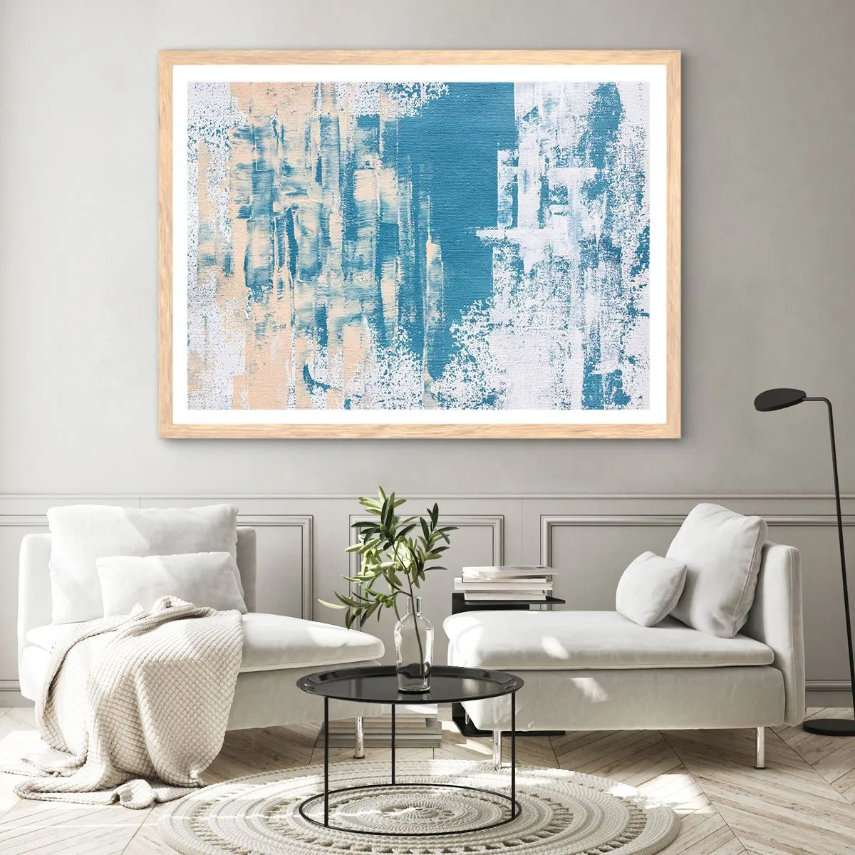 Plagát v ráme zo svetlého duba - Cez cencúľ - 70x50 cm