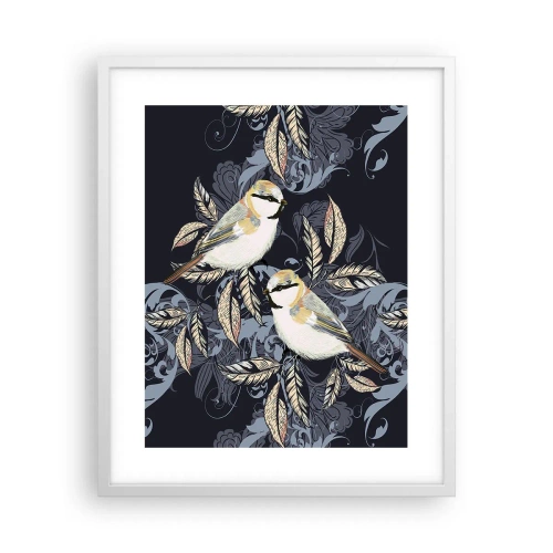 Plagát v bielom ráme - Žltomodrá pieseň - 40x50 cm