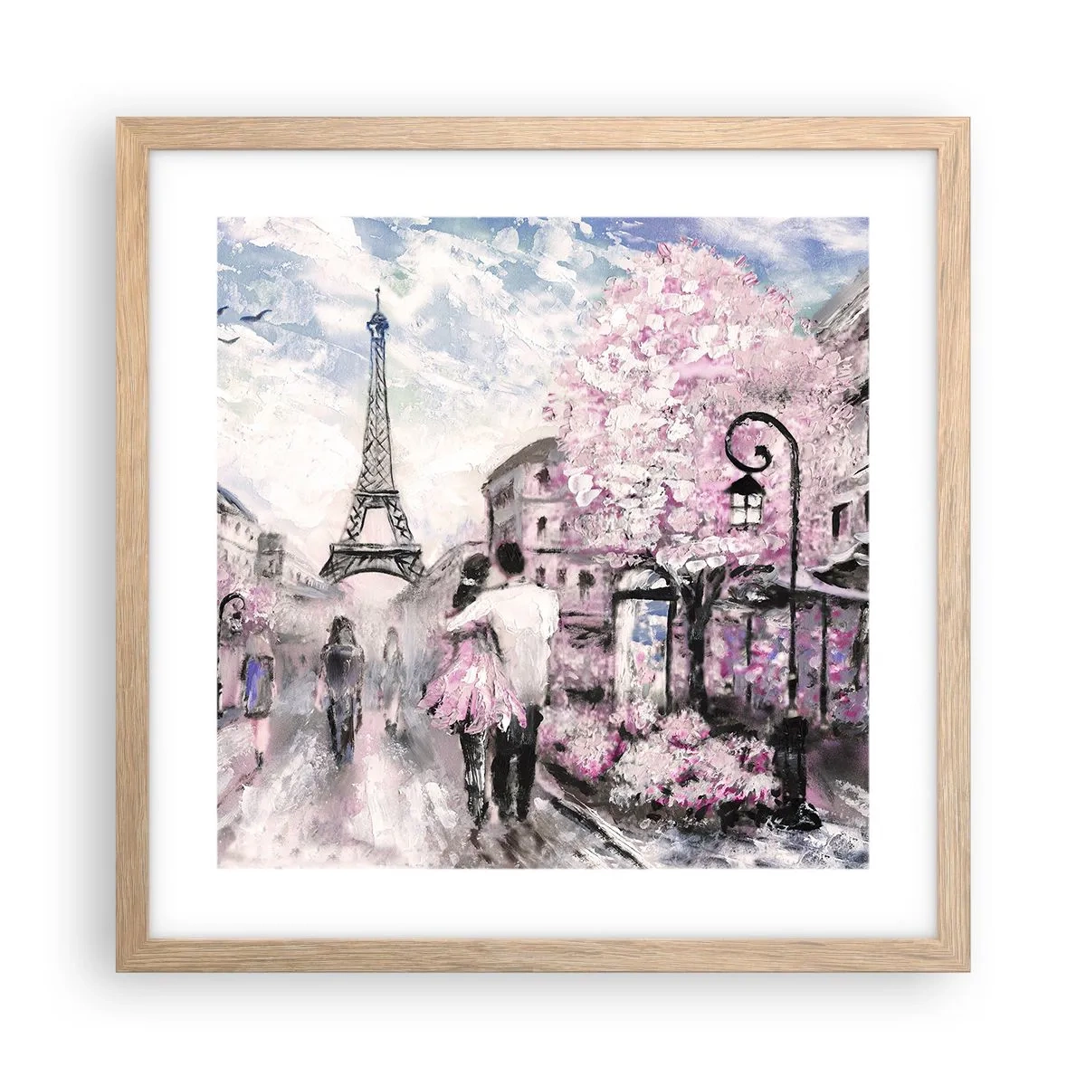 Plagát v ráme zo svetlého duba - Keď sa zamilovať, tak len v… - 40x40 cm