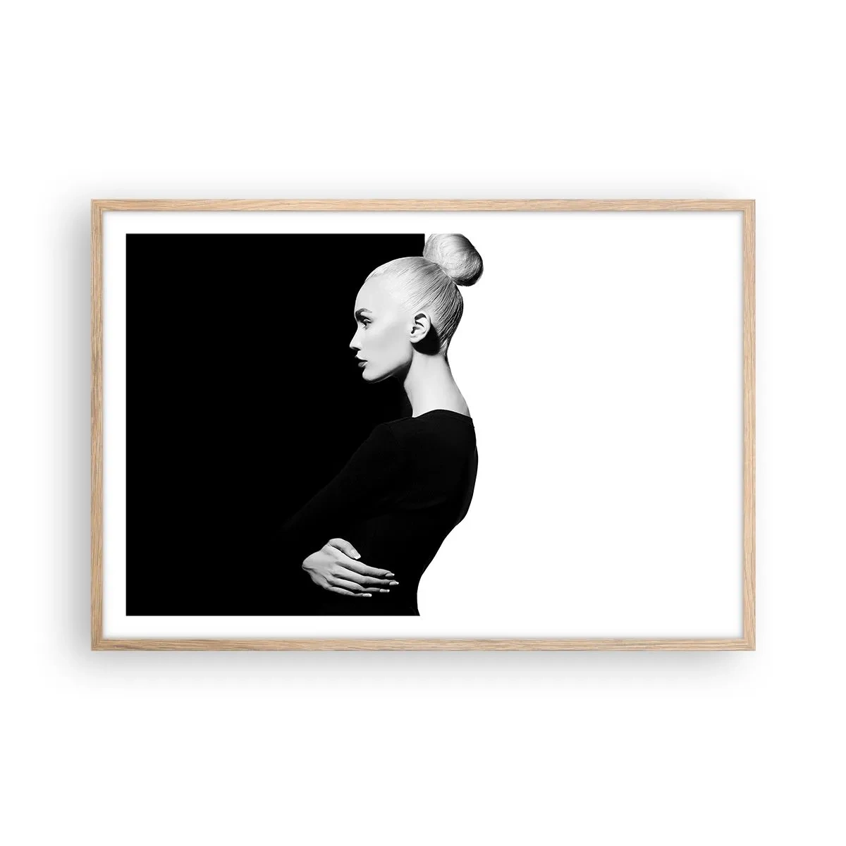 Plagát v ráme zo svetlého duba - Proste žena - 91x61 cm