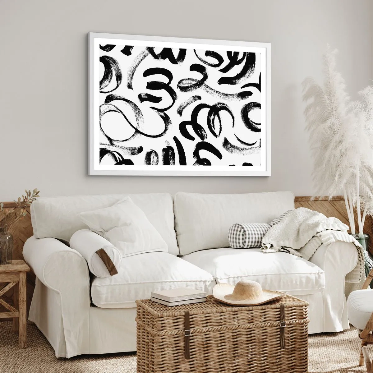 Plagát v bielom ráme - Čierne na bielom - 100x70 cm