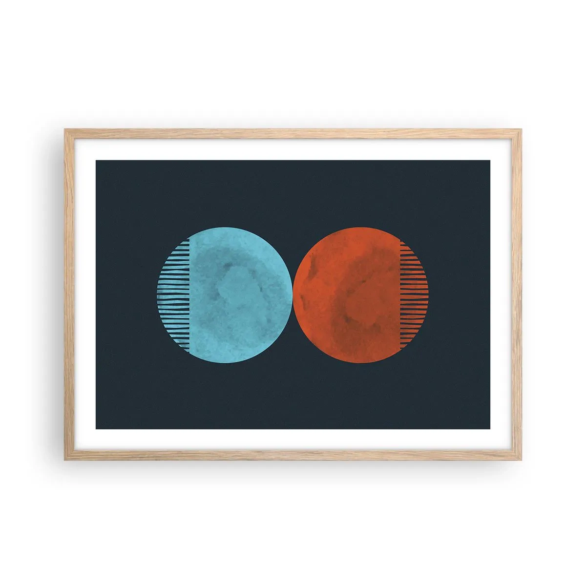 Plagát v ráme zo svetlého duba - Iba geometria? - 70x50 cm