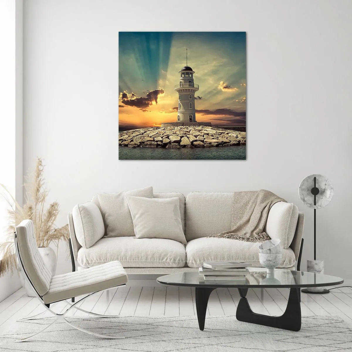 Obraz na skle - Svetlo - Dobro - Krása - 40x40 cm