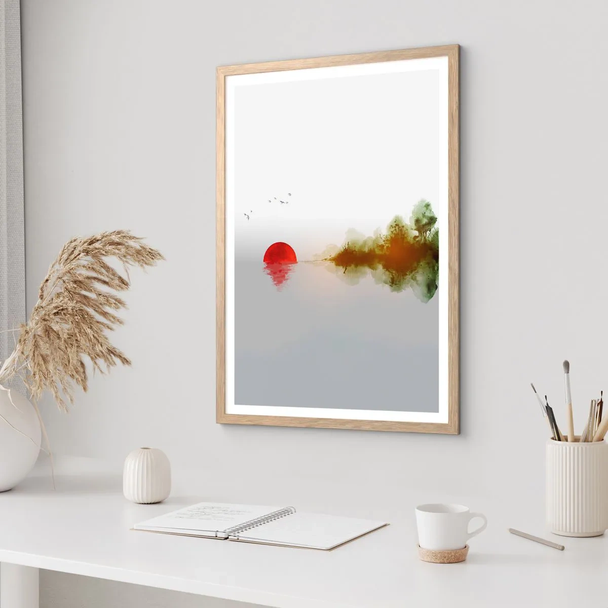 Plagát v ráme zo svetlého duba - Prísľub pokoja - 50x70 cm