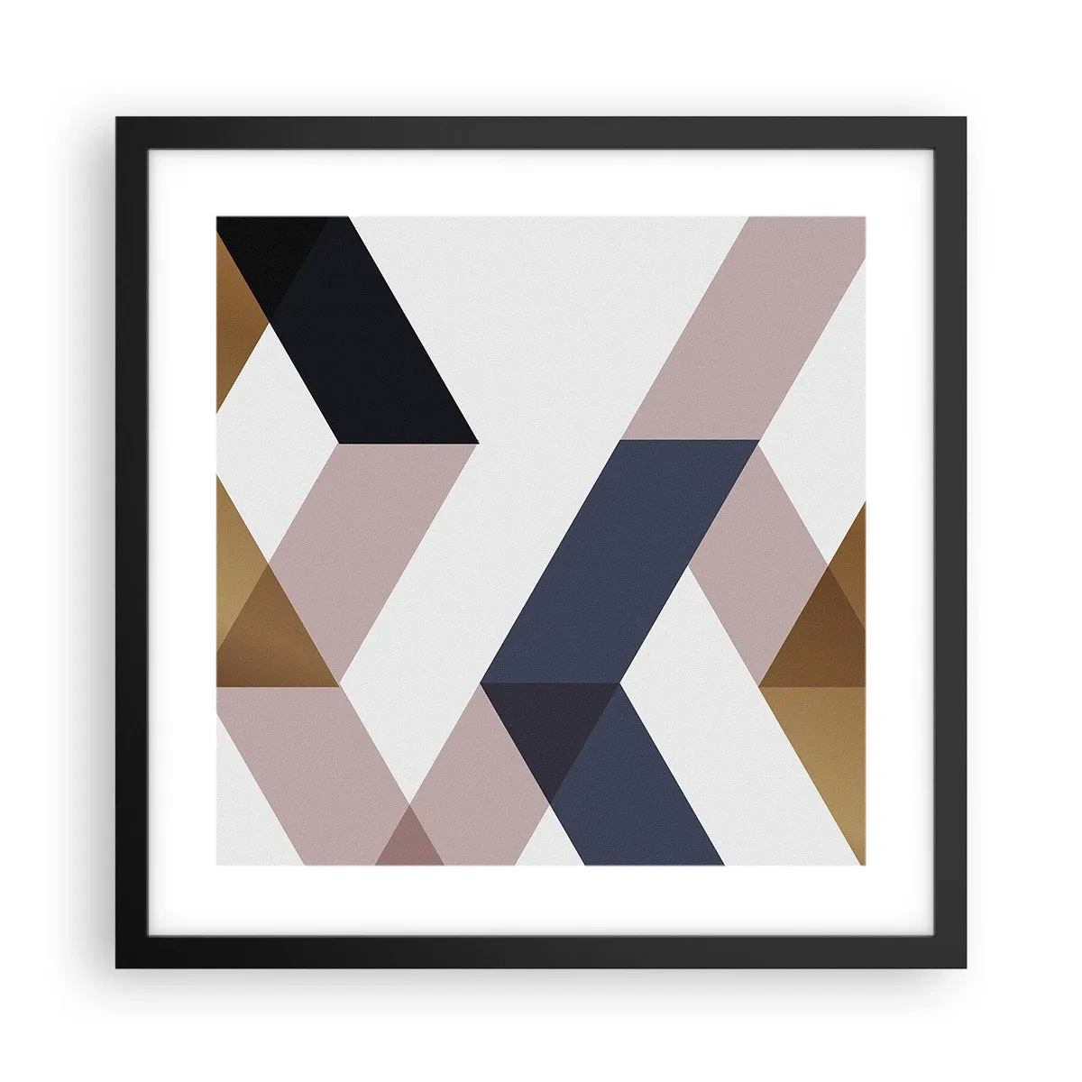 Plagát v čiernom ráme - Roviny a uhly - 40x40 cm
