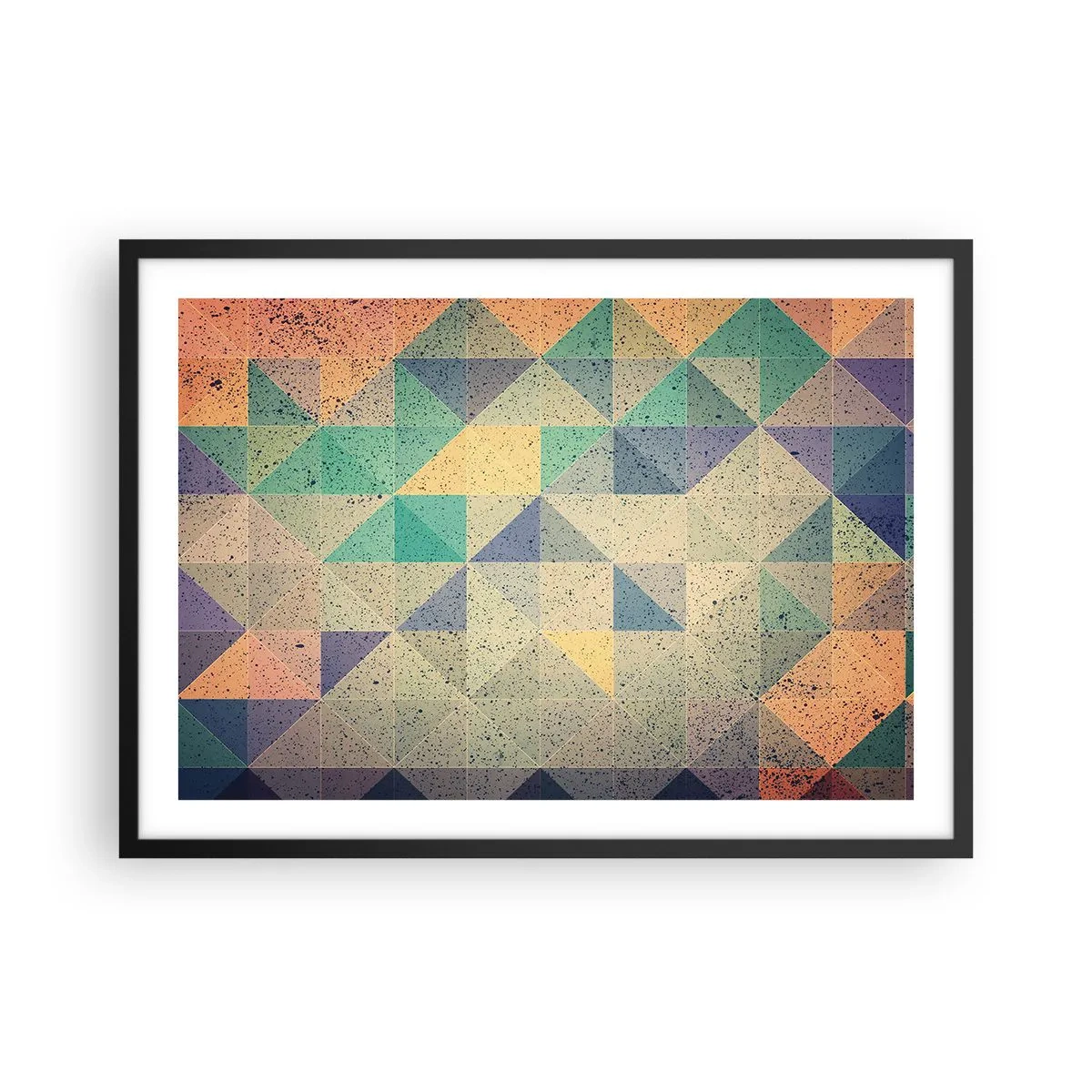 Plagát v čiernom ráme - Republika trojuholníkov - 70x50 cm