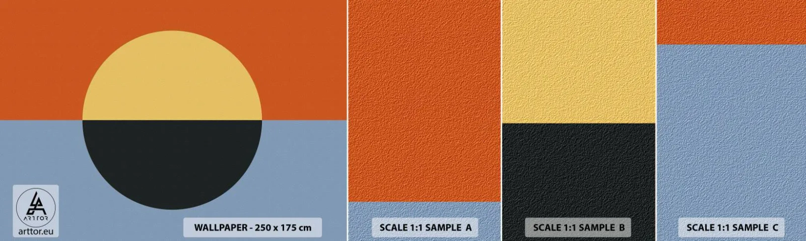 Vzorka samolepiacej fototapety Deluxe Sticker - Kompozícia tepla a chladu - Abstrakcia, Kus, Grafika - 100x30 cm