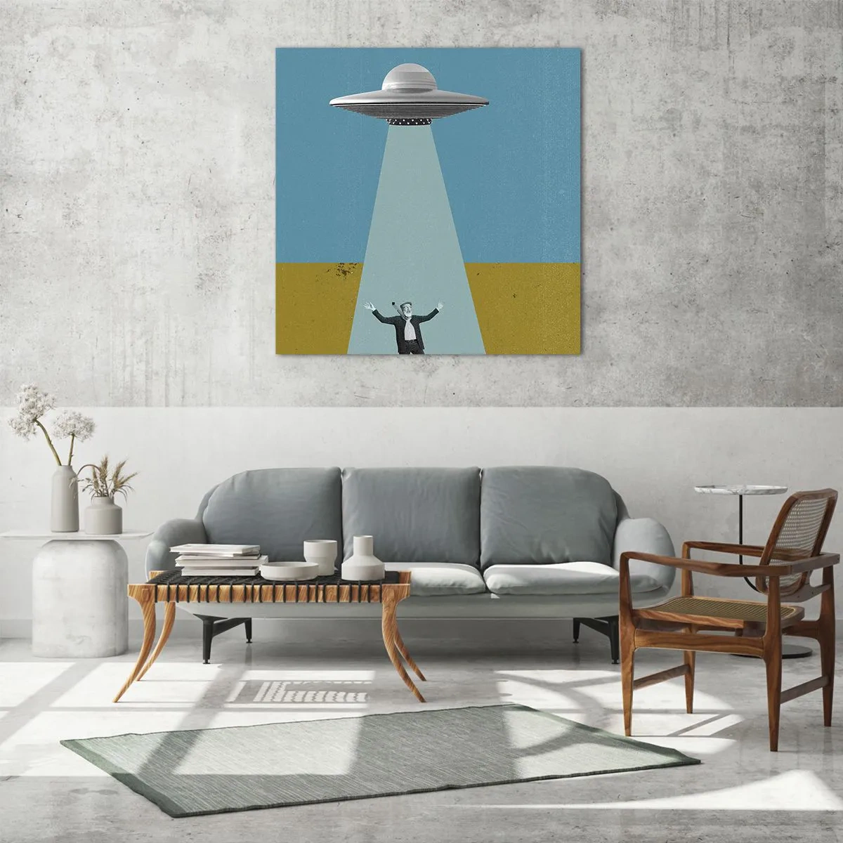 Obraz na skle - Blízke stretnutie - 30x30 cm