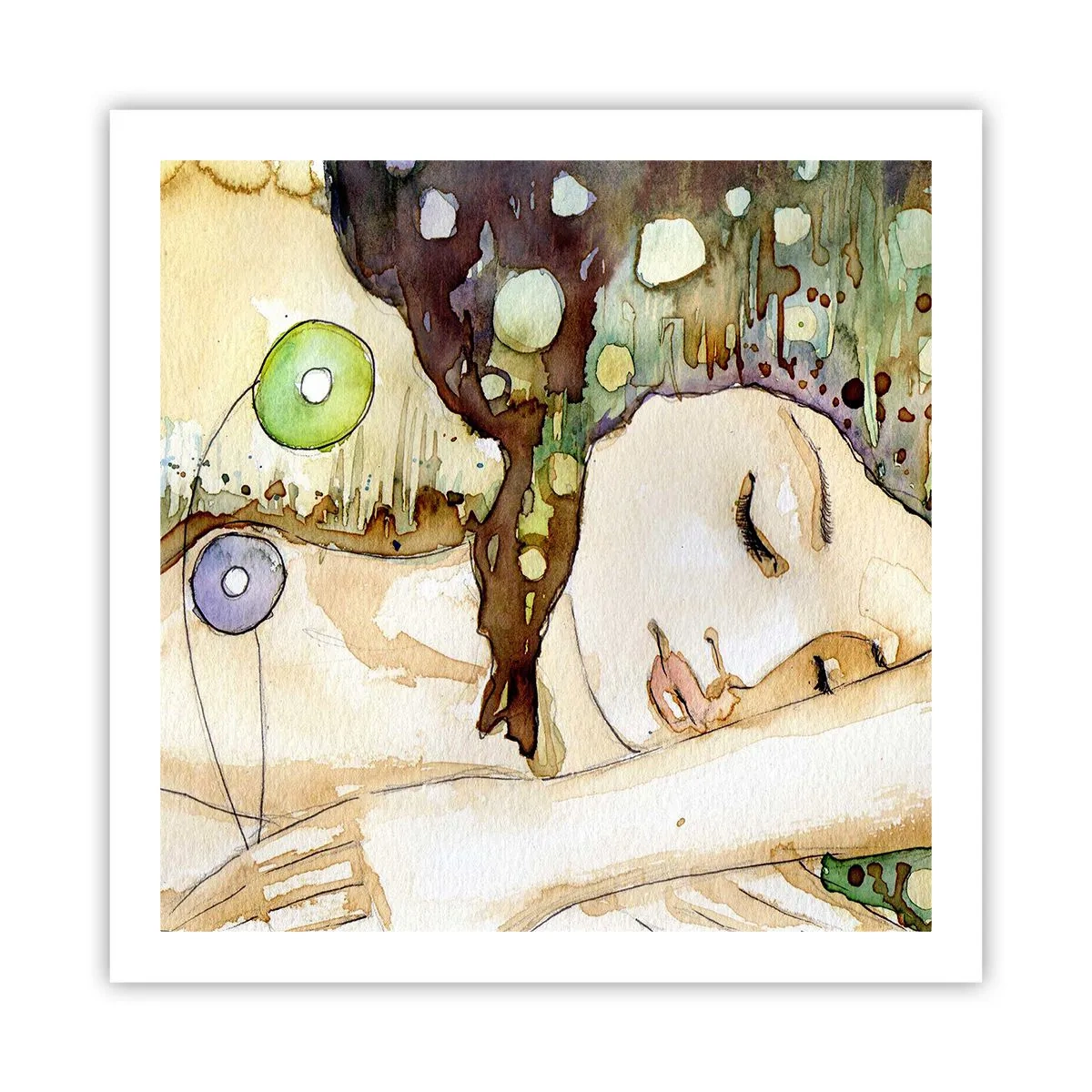 Plagát - Smaragdovo-fialový sen - 60x60 cm