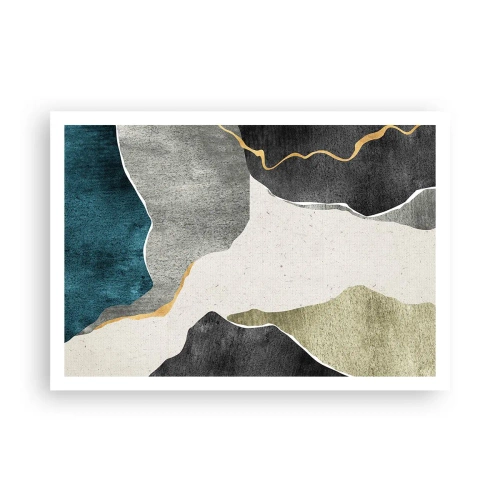 Plagát - Mozaiková kompozícia so zlatou niťou - 100x70 cm